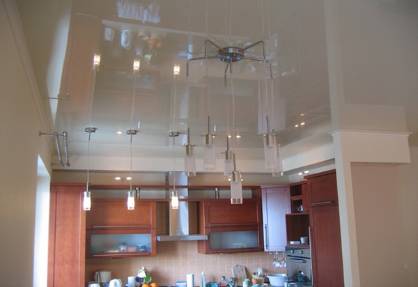 натяжные потолки на кухне фото (8)
