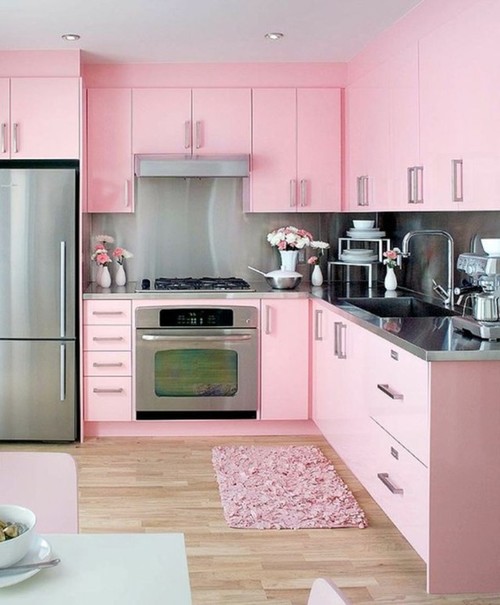 Розовый цвет в кухне: какой оттенок выбрать и с чем сочетать