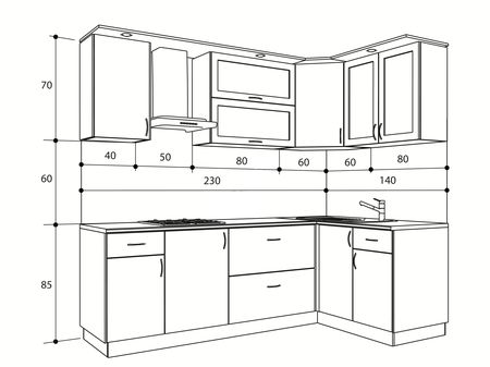 какое расстояние должно быть между верхними и нижними шкафами кухни