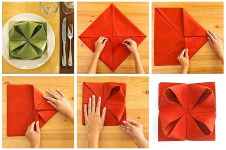 10 способов красиво сложить салфетки на новогодний стол | VK