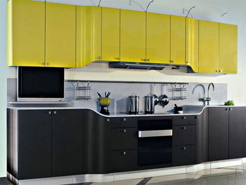 Черно-желтая кухня - идеи дизайна интерьера